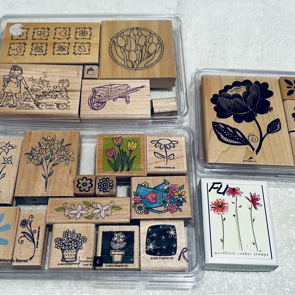 Stampin' Up! Rubber Stamps Set - Floral and Nature Designs